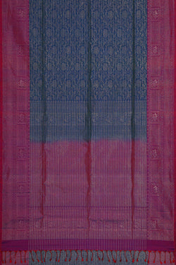 Image of Peacock Blue Silk Saree