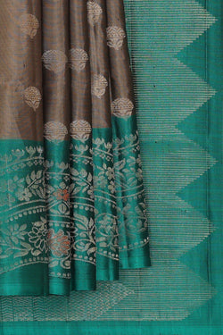 Image of Grey Silk Saree
