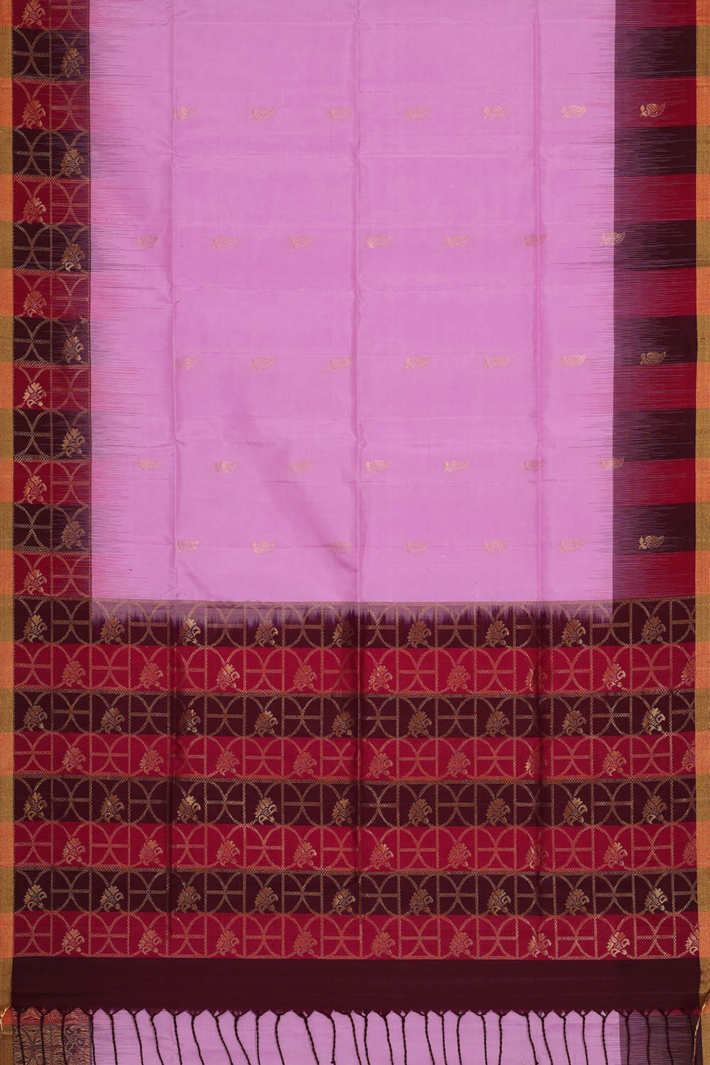 Image of Lavender Pink Silk Saree