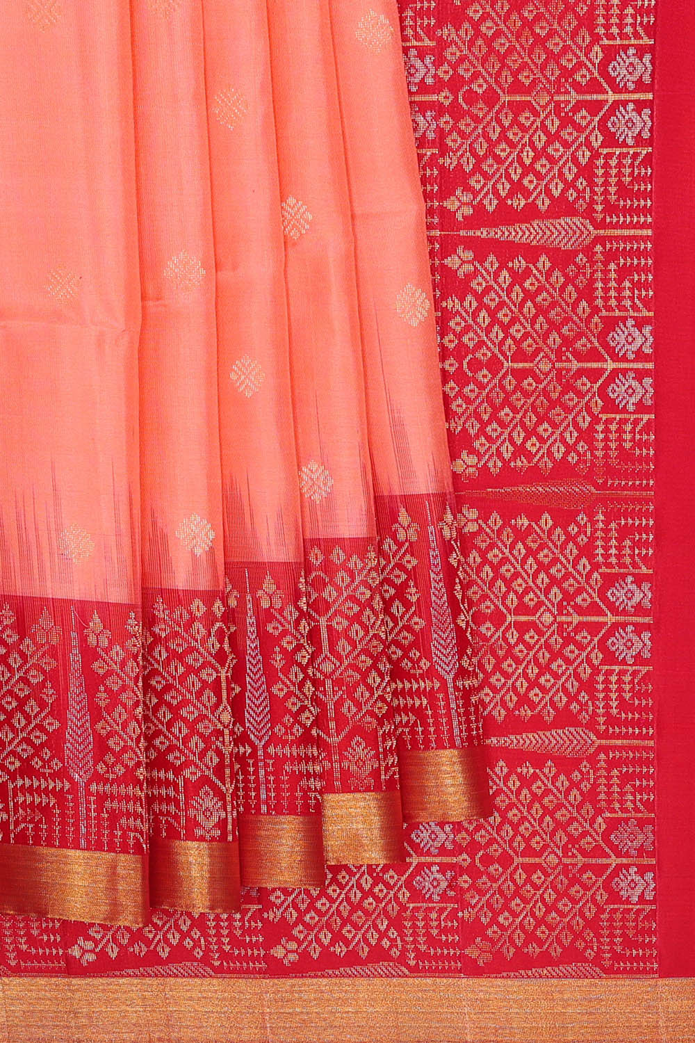 Image of Peach Silk Saree