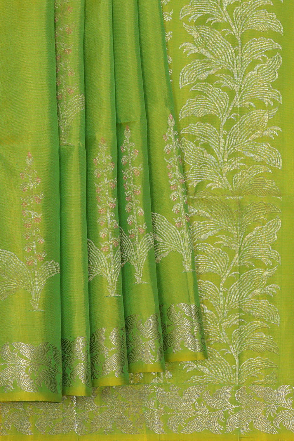 Parrot Green Silk Saree