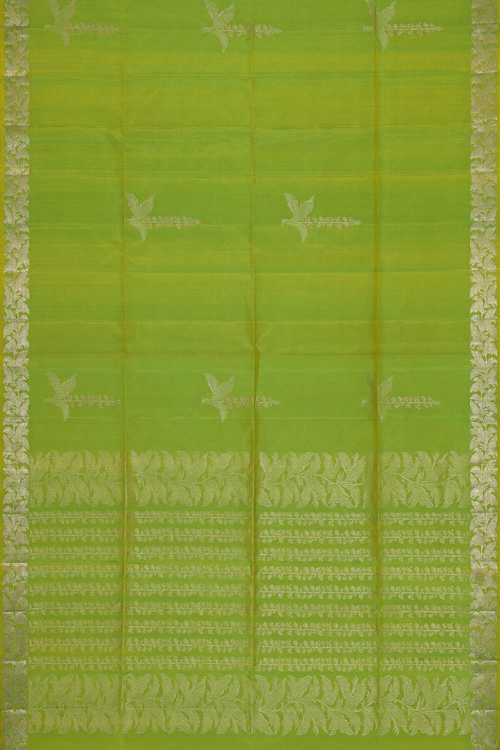 Parrot Green Silk Saree