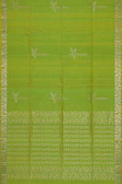 Image of Parrot Green Silk Saree