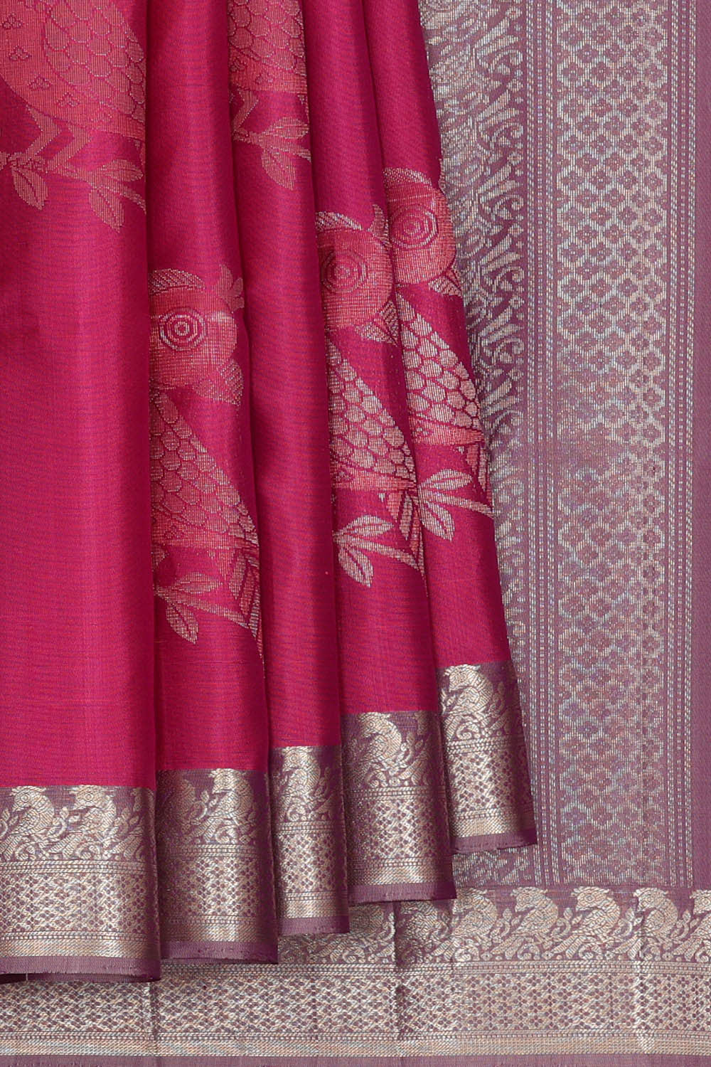 Rani Pink Silk Saree