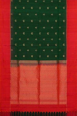 Image of Bottle Green Silk Saree