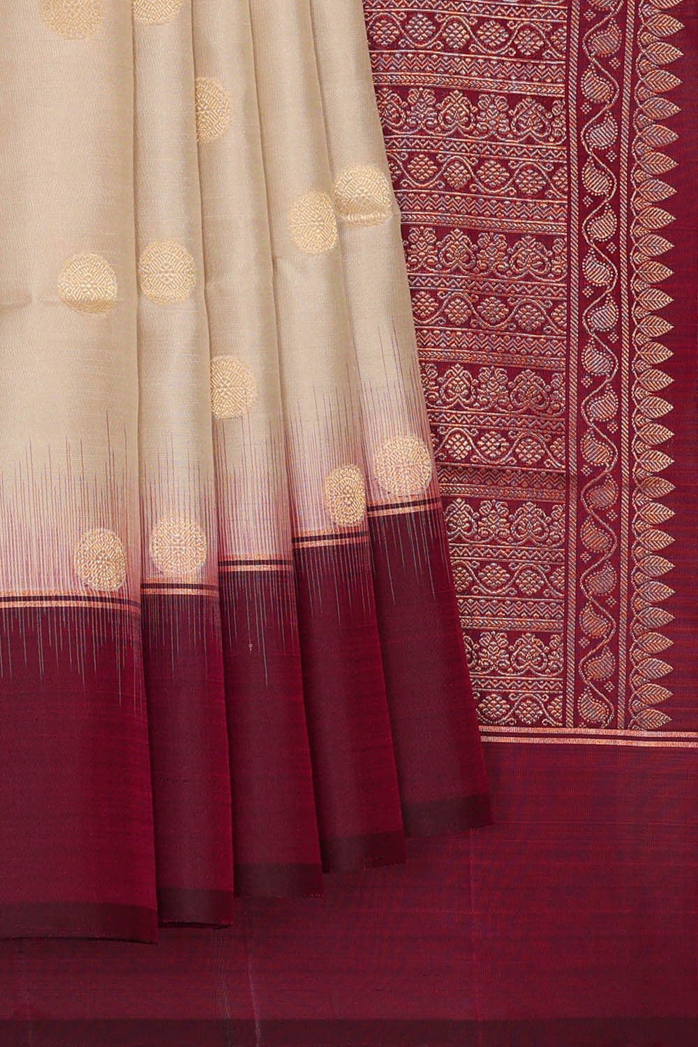Cream Silk Saree