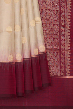 Image of Cream Silk Saree