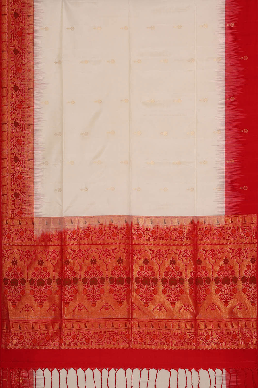 Off- White Silk Saree