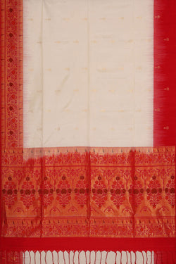 Image of Off- White Silk Saree