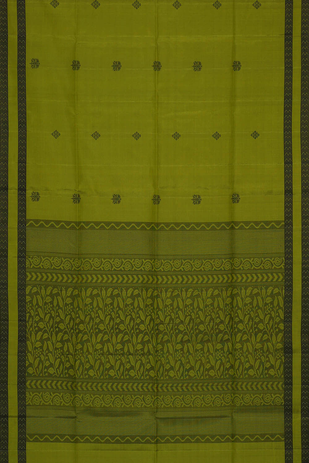 Image of Parrot Green Silk Saree