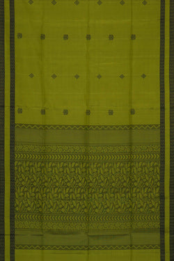 Image of Parrot Green Silk Saree
