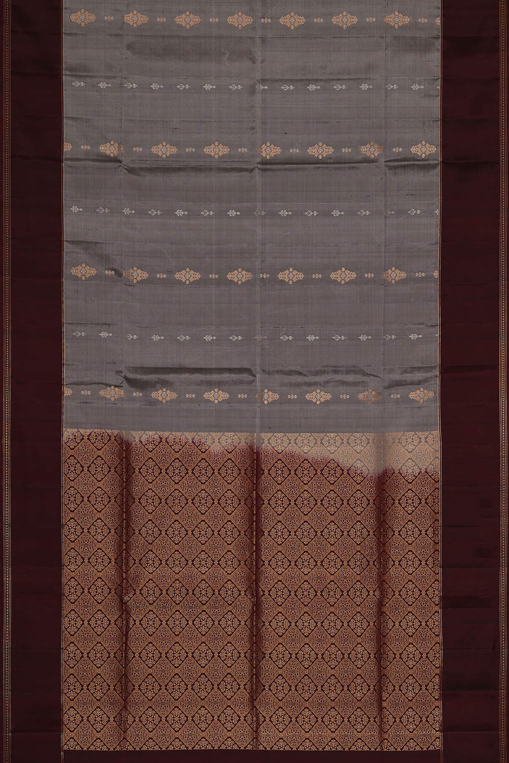 Image of Grey Silk Saree
