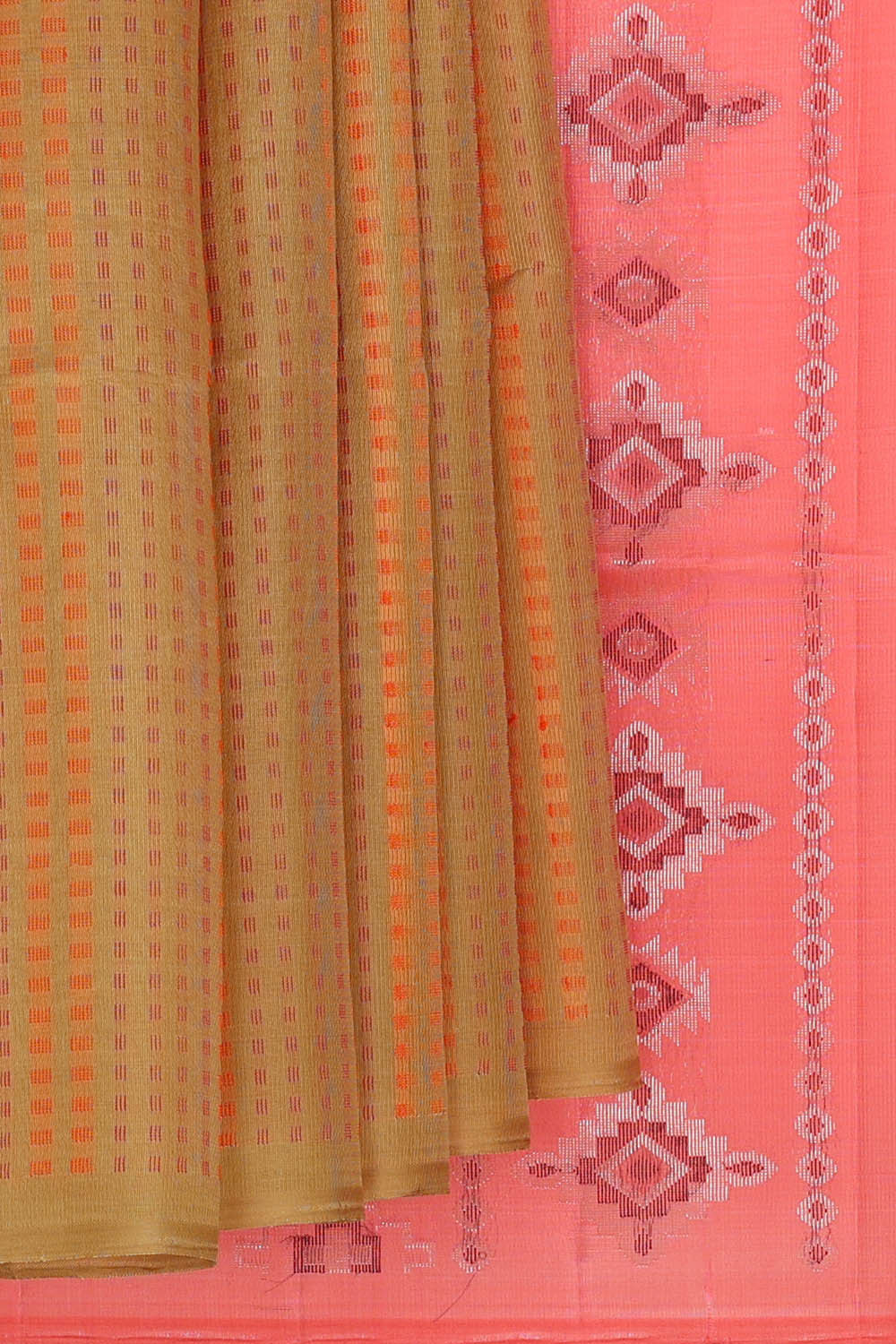 Image of Dark Cream Kora Silk Saree