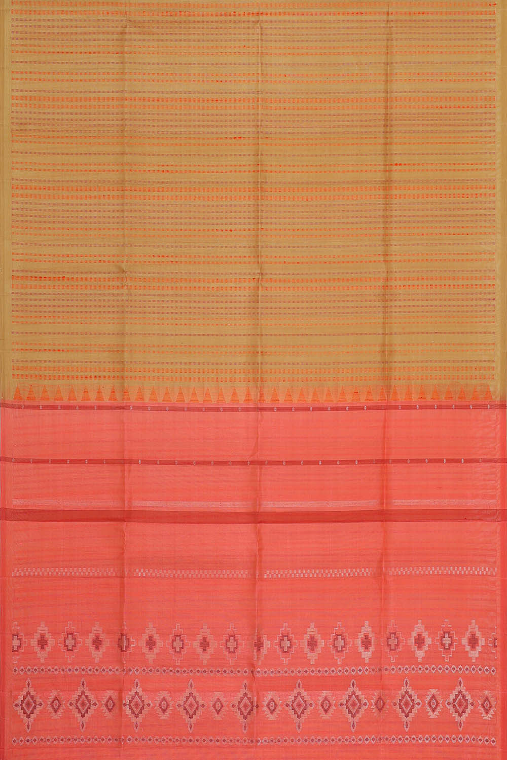 Dark Cream Kora Silk Saree