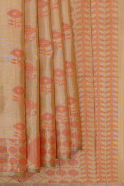 Image of Cream Pink Silk Saree