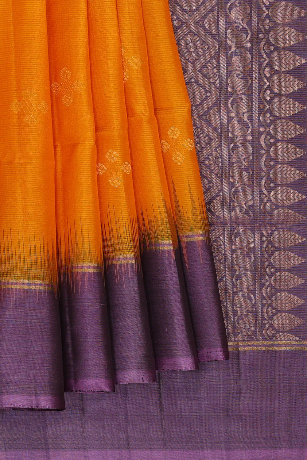 Image of Mustard Yellow Silk Saree