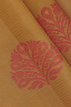 Image of Creamy Yellow Silk Saree