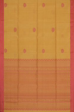 Image of Creamy Yellow Silk Saree