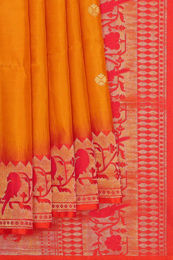 Image of Mustard Yellow Silk Saree
