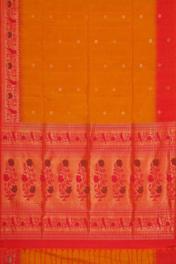 Image of Mustard Yellow Silk Saree