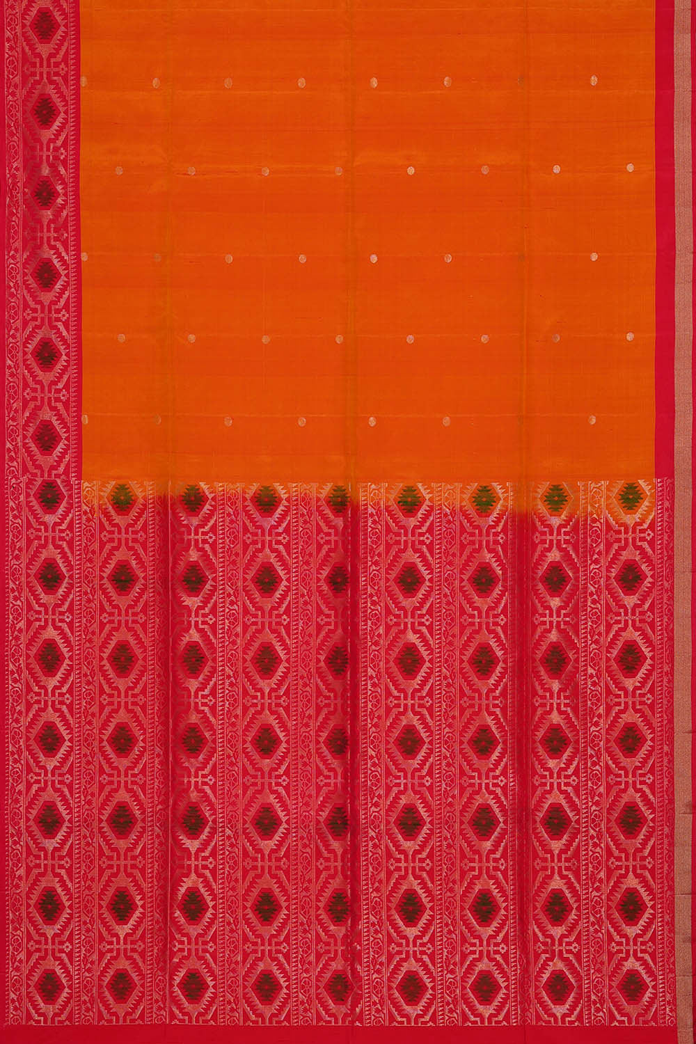 Image of Mustard Orange Silk Saree
