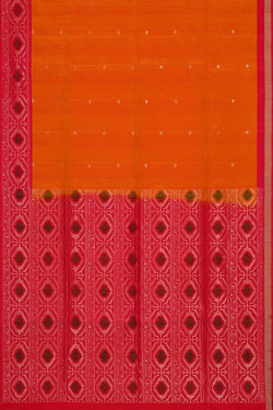 Image of Mustard Orange Silk Saree