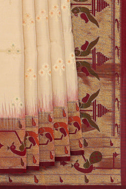 Image of Cream Silk Saree