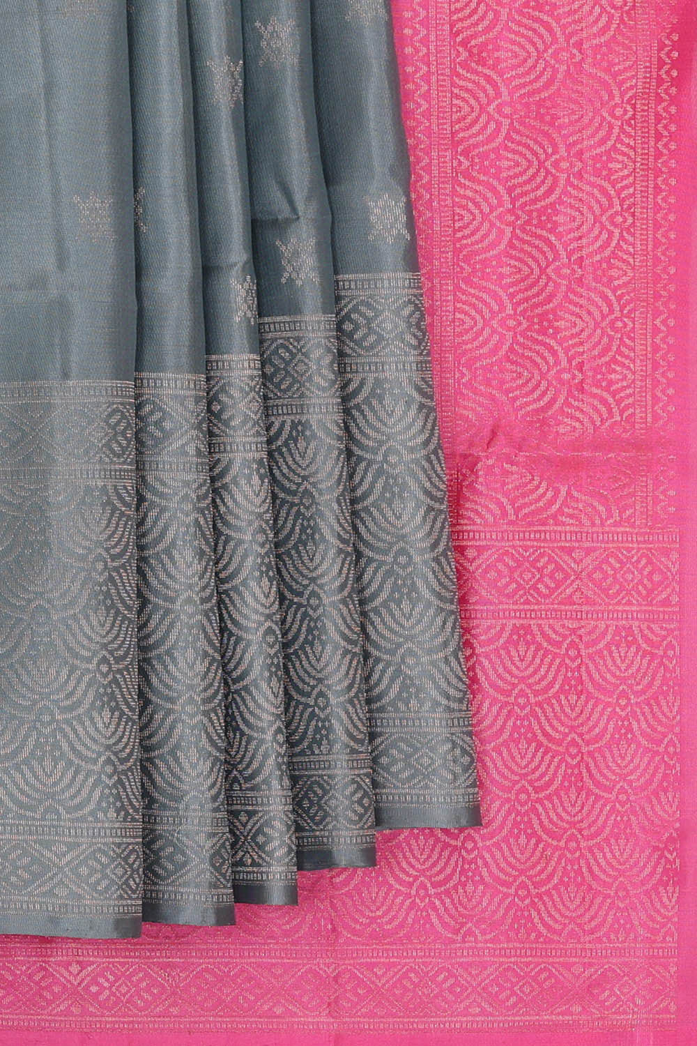 Image of Grey Silk Saree