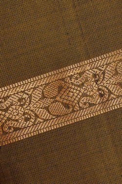 Image of Mehndi Brown Silk Saree