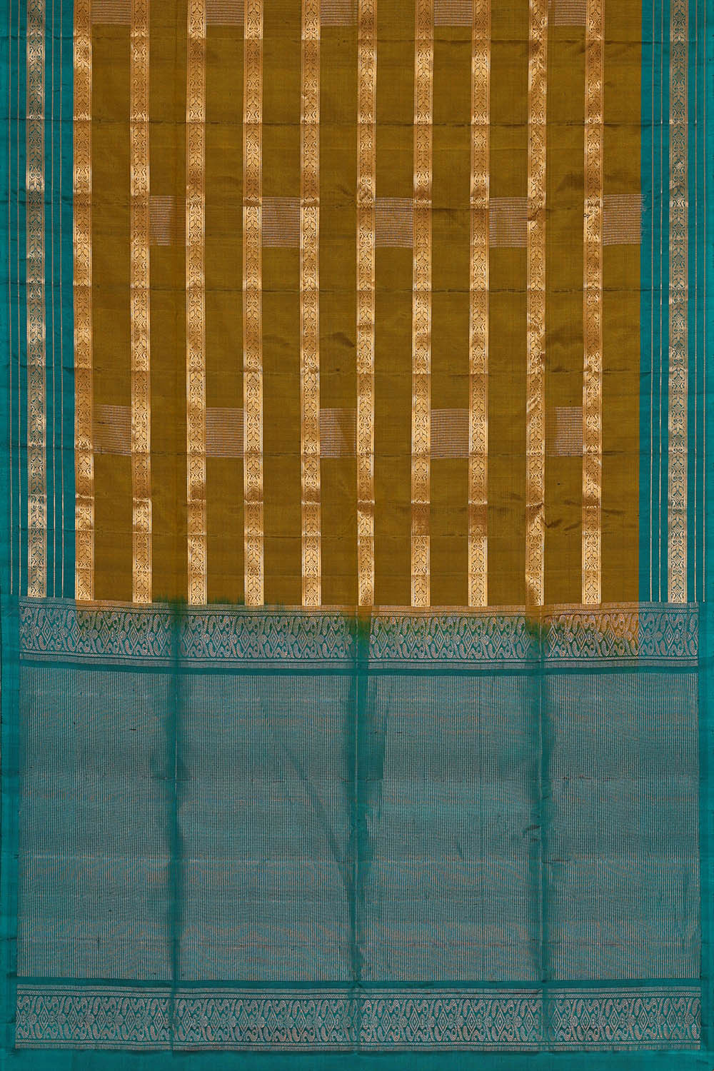 Mehndi Brown Silk Saree