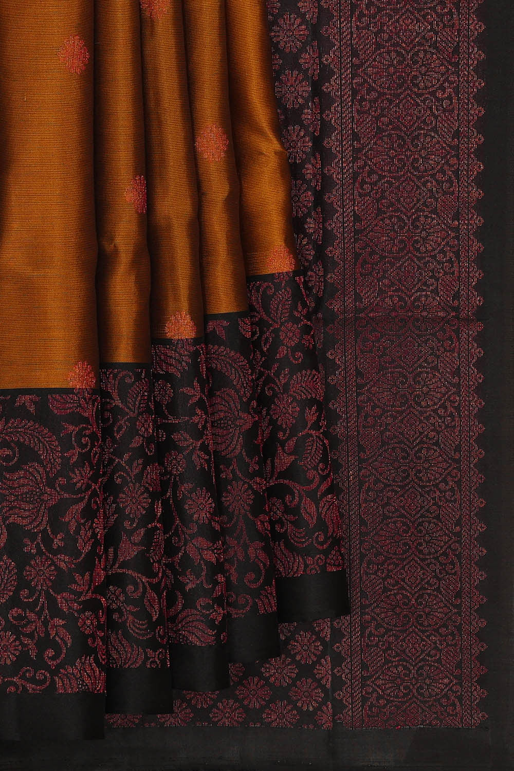 Image of Golden Brown Silk Saree