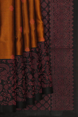 Image of Golden Brown Silk Saree