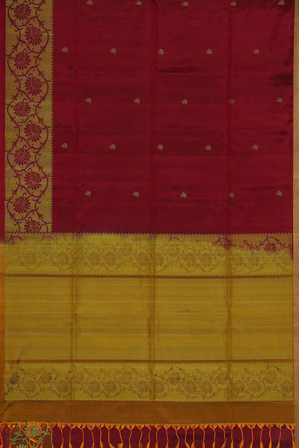 Image of Dark Red Silk Saree