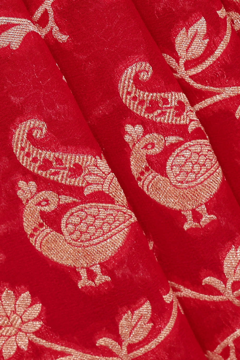 Banarasi Georgette Pinkish Red Saree