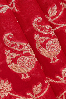 Image of Banarasi Georgette Pinkish Red Saree