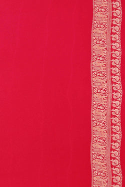 Image of Banarasi Georgette Pinkish Red Saree