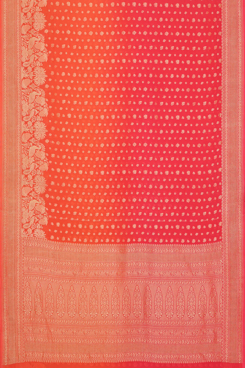 Banarasi Georgette Peach-Pink Saree