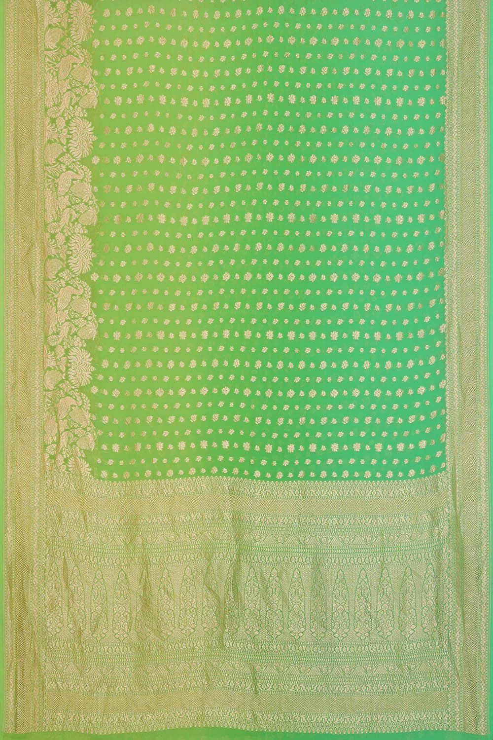 Banarasi Georgette Green Saree