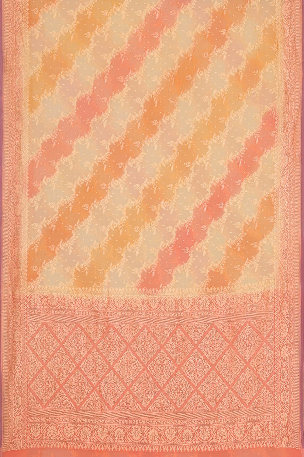 Image of Banarasi Georgette Yellow Saree