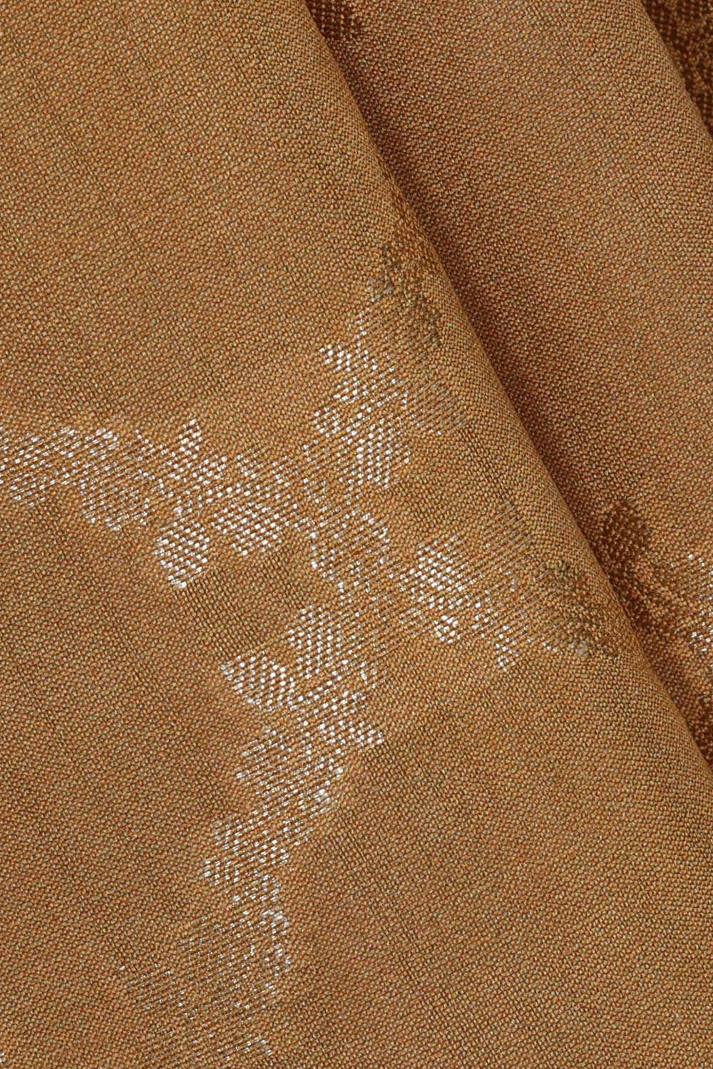 Printed Creamy Brown Silk Saree