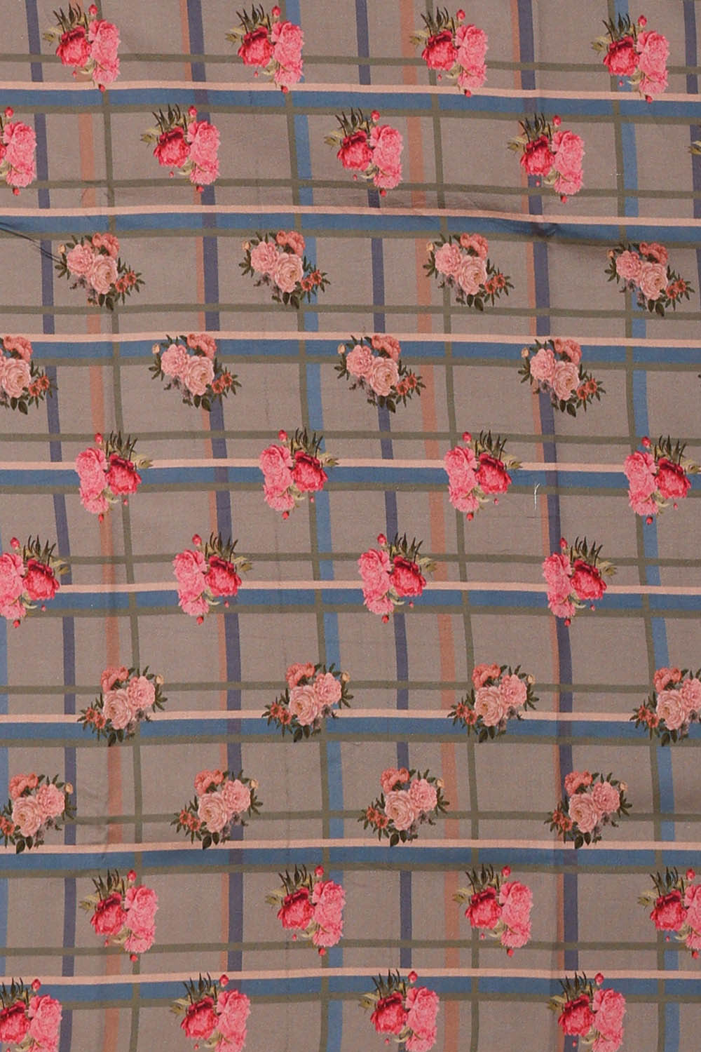 Image of Printed Grey Silk Saree