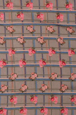 Image of Printed Grey Silk Saree