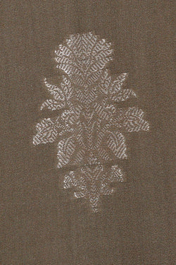 Image of Printed Dusty Olive Silk Saree