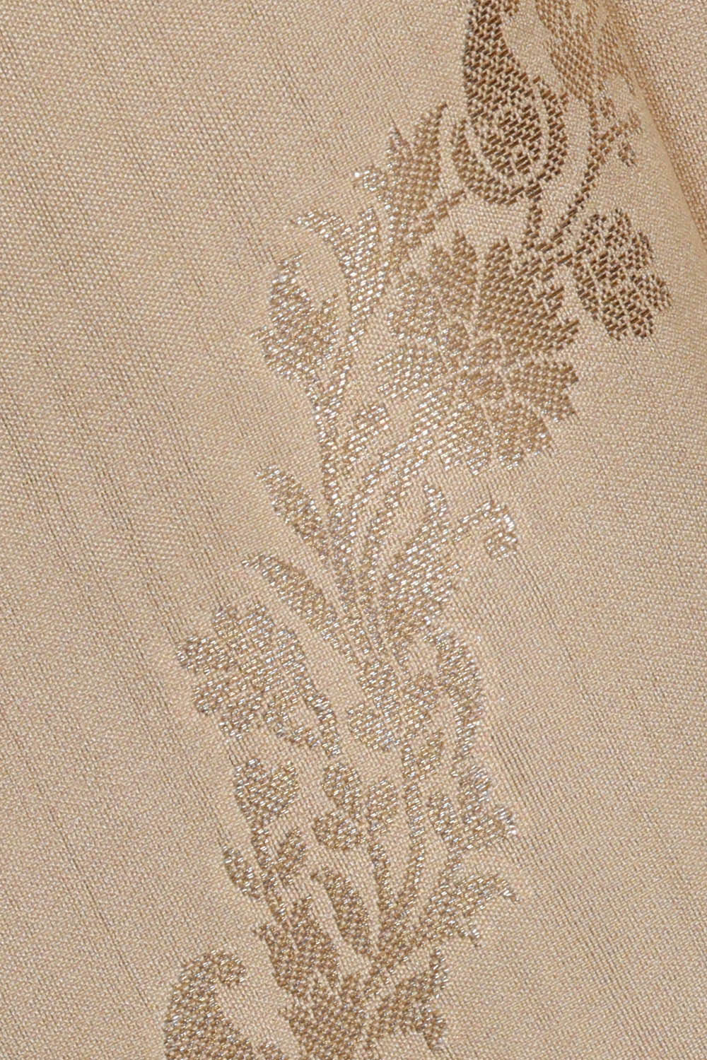 Image of Printed Cream Silk Saree