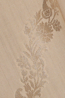 Image of Printed Cream Silk Saree