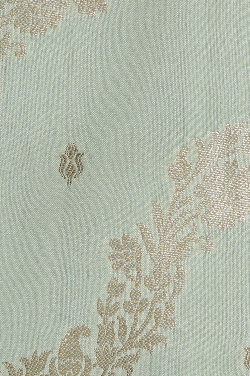 Image of Printed Light Sea Green Silk Saree