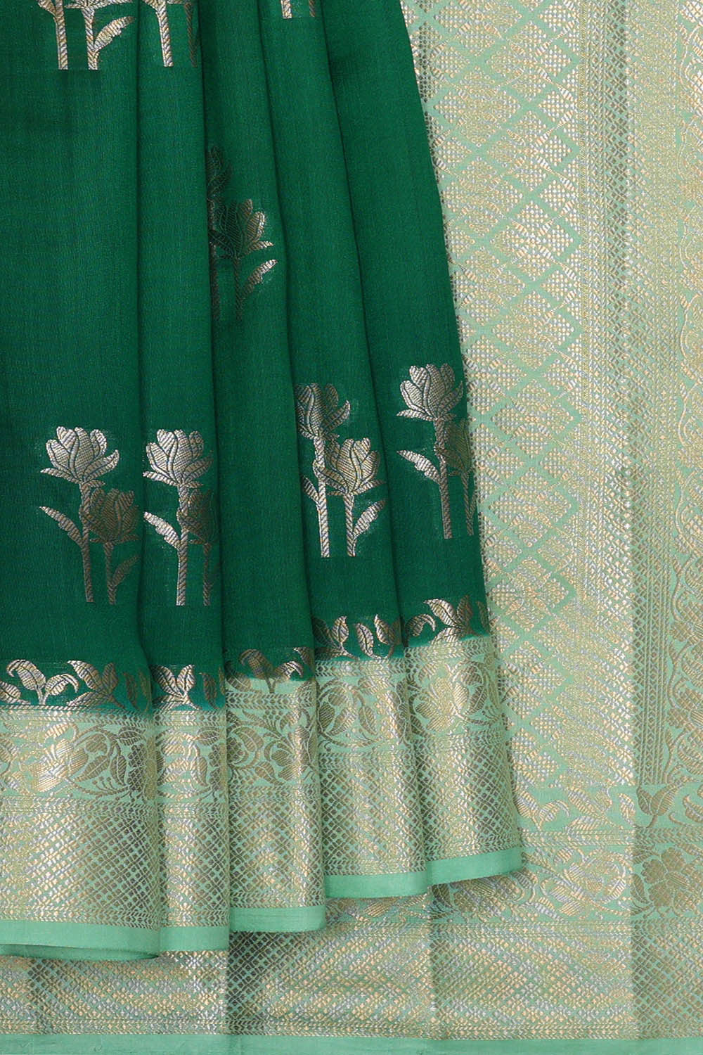 Dark Green Silk Saree