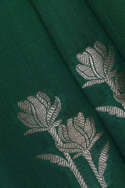 Image of Dark Green Silk Saree