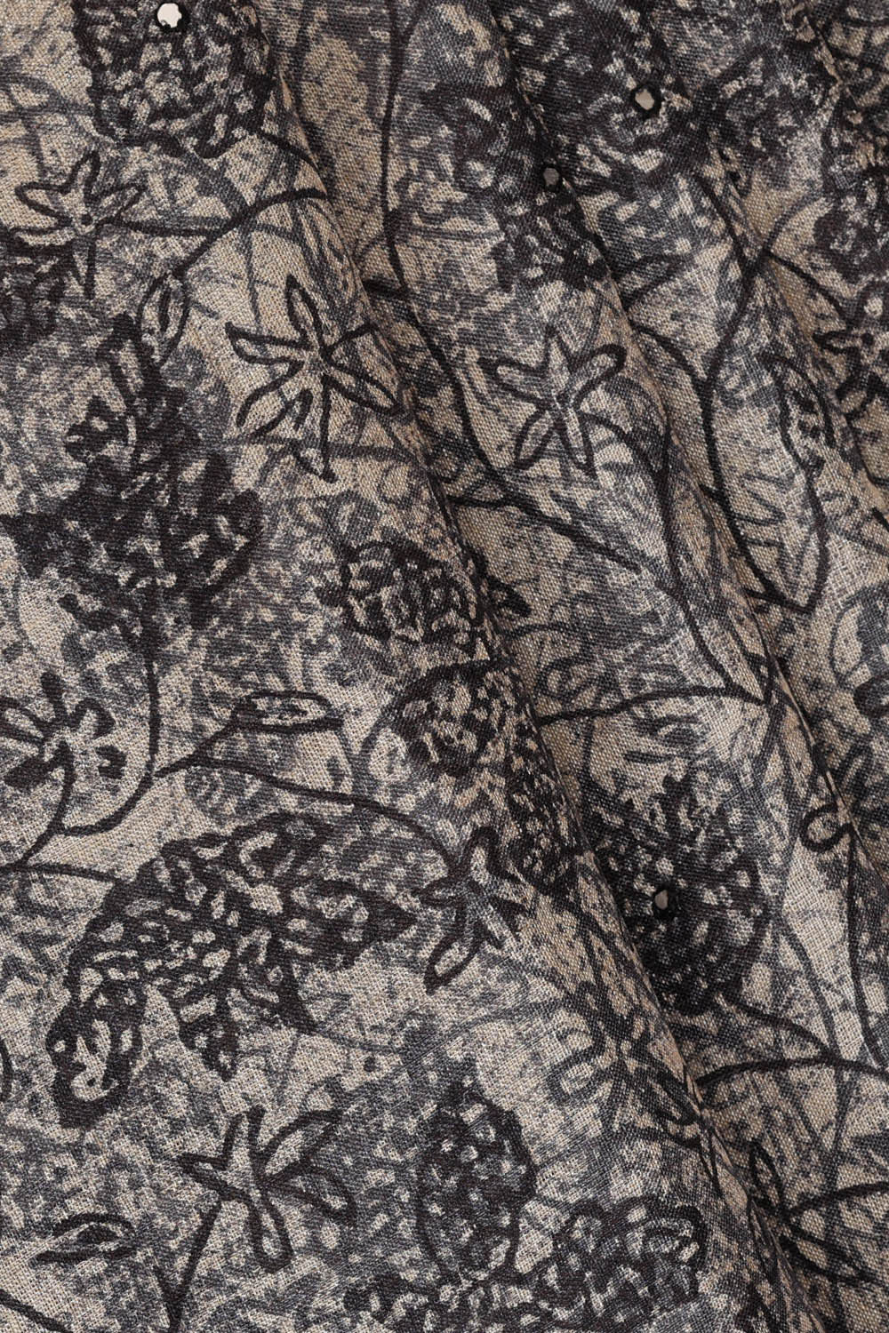 Image of Printed Tussar Cream-Grey Saree