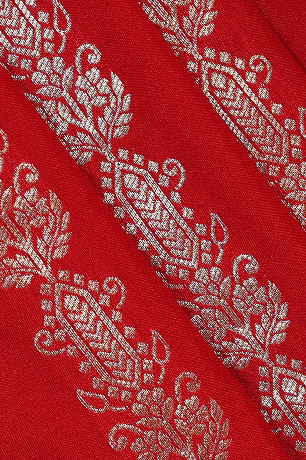 Semi Banarasi Silk Red Saree